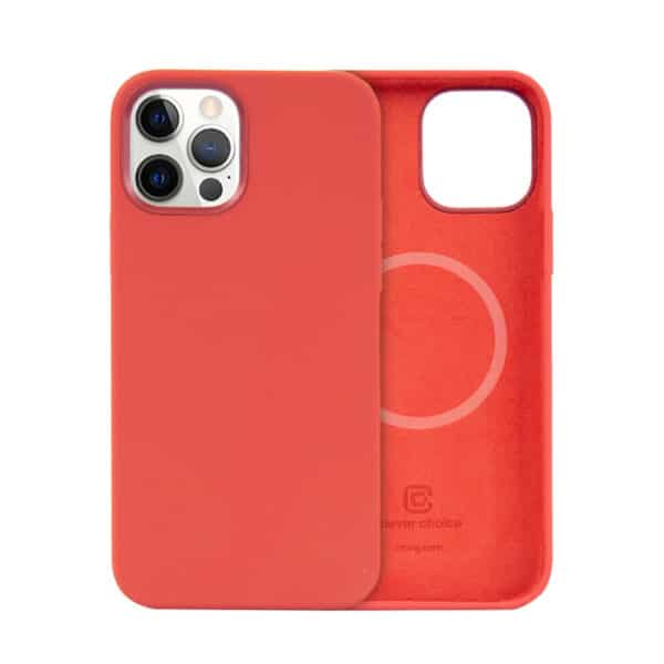 Crong Color Cover Magnetic – dėklas, skirtas iPhone 12 Pro Max MagSafe (raudonas)