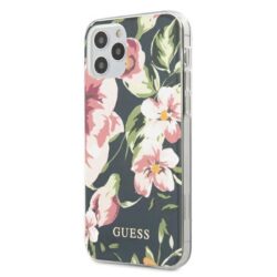 Guess Flower Shiny Collection N3 – dėklas, skirtas iPhone 12 / iPhone 12 Pro (navy)