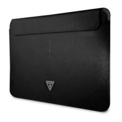 Guess Saffiano Triangle Logo Sleeve – Nešiojamojo kompiuterio dėklas 13 colių / 14 colių (juodas)