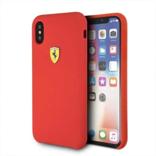 Ferrari silikoninis kietas dėklas – dėklas, skirtas iPhone Xs / X (raudonas)