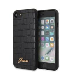 Guess Croco dėklas – dėklas iPhone SE 2020 / 8 / 7 (juodas)