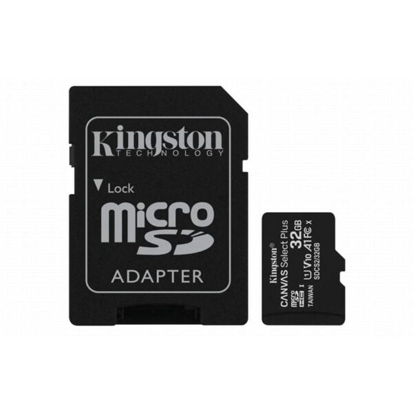 Kingston Canvas Select Plus microSDHC – 32 GB atminties kortelė su adapteriu