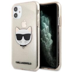 Karl Lagerfeld Choupette Head Glitter – dėklas, skirtas iPhone 11 (auksinis)
