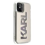 Karl Lagerfeld logotipas Karl Liquid Glitter Multi Mirror – dėklas, skirtas iPhone 12 Pro Max (sidabras)