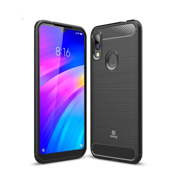 Crong Soft Armor Cover – apsauginis dėklas, skirtas Xiaomi Redmi 7 (juodas)