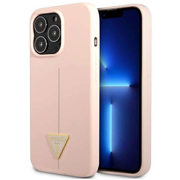 B3644E0C-C0DD-EC11-91B0-2CEA7FB072AA.jpg „Guess“ silikono trikampio logotipas – „iPhone 13 Pro“ dėklas (rožinis)