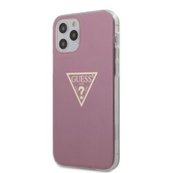 Guess Metallic Triange – dėklas iPhone 12 / iPhone 12 Pro (rožinis)