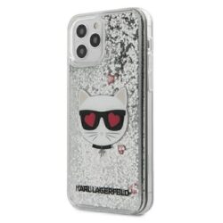 Karl Lagerfeld Liquid Glitter Choupette – dėklas, skirtas iPhone 12 Pro Max (sidabras)