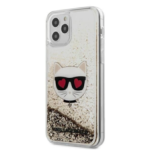 Karl Lagerfeld Liquid Glitter Choupette – dėklas, skirtas iPhone 12 Pro Max (auksinis)
