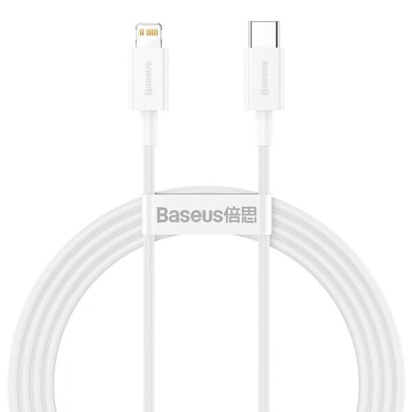 „Baseus Superior“ serija – USB-C jungiamasis laidas su „Lightning PD“ 20 W 1 m (Balta)
