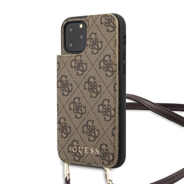 B8F90D6A-5F51-EC11-91AD-2CEA7FB072AA.jpg Guess 4G Crossbody – dėklas, skirtas iPhone 11 Pro (rudas)