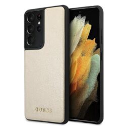 Guess Iridescent – dėklas, skirtas Samsung Galaxy S21 Ultra (auksinis)