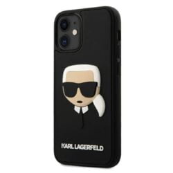Karl Lagerfeld 3D Rubber Karl's Head – dėklas, skirtas iPhone 12 mini (juodas)
