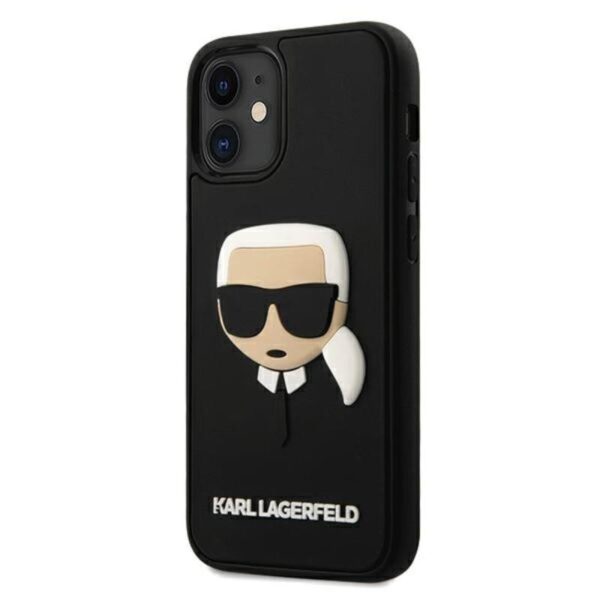 Karl Lagerfeld 3D Rubber Karl's Head – dėklas, skirtas iPhone 12 mini (juodas)