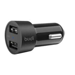 Budi - 2 USB automobilinis įkroviklis su LED indikatoriumi