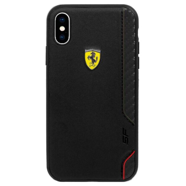 „Ferrari On Truck Racing Shield“ kietas dėklas – „iPhone Xs Max“ (juodas)
