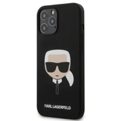 Karl Lagerfeld Silicone Ikonik Karl`s Head – dėklas, skirtas iPhone 12 Pro Max (juodas)