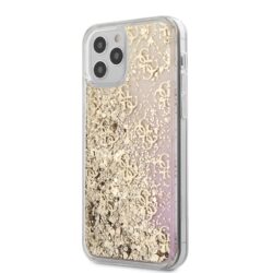„Guess 4G Liquid Glitter“ – „dėklas iPhone 12/12 Pro“ (auksinė / rožinė)