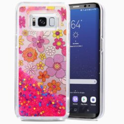 Zizo Liquid Glitter Star dėklas, skirtas Samsung Galaxy S8+ (Multiflowers)