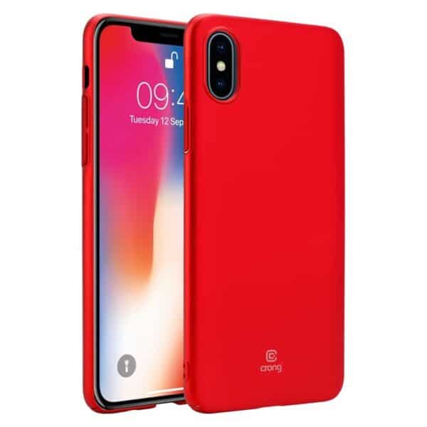 Crong Smooth Skin – apsauginis dėklas, skirtas iPhone Xs / X (raudonas)