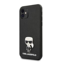 Karl Lagerfeld Saffiano su Pin Ikonik – dėklas, skirtas iPhone 12 mini (juodas)