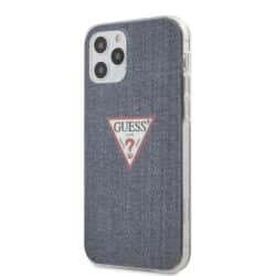 Guess Denim Triangle Dk – dėklas iPhone 12 / iPhone 12 Pro (tamsiai mėlyna)