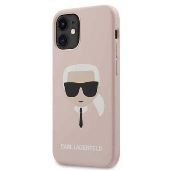 Karl Lagerfeld Silicone Ikonik Karl`s Head – dėklas iPhone 12 mini (rožinis)