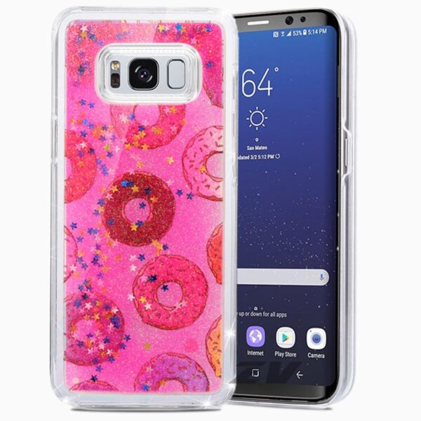 Zizo Liquid Glitter Star dėklas, skirtas Samsung Galaxy S8+ (spurgos)