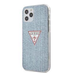 Guess Denim Triangle Lt – dėklas, skirtas iPhone 12 / iPhone 12 Pro (mėlynas)