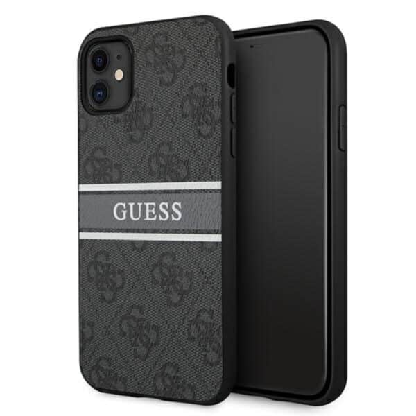 Guess 4G Printed Stripe – dėklas, skirtas iPhone 11 (pilkas)