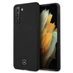 Mercedes Silicone Line – dėklas, skirtas Samsung Galaxy S21 (juodas)