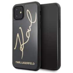Karl Lagerfeld Double Layers Glitter Signature Case – iPhone 11 dėklas (juodas)