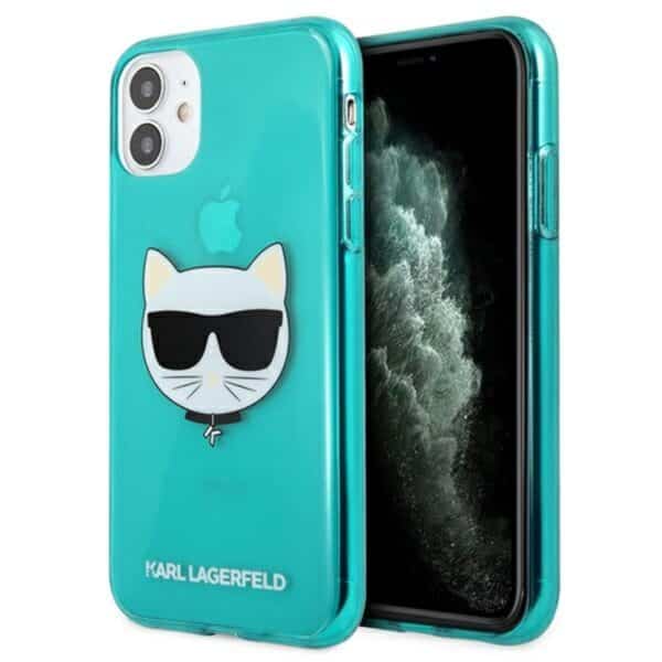 Karl Lagerfeld Choupette Head – dėklas, skirtas iPhone 11 (Fluo Blue)