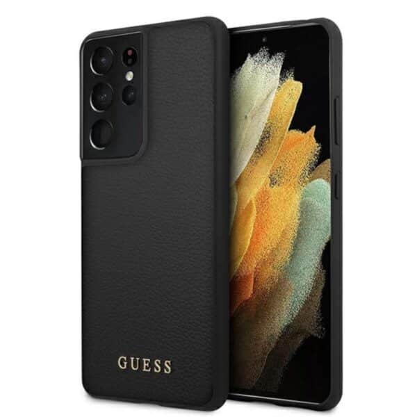 Guess Iridescent – dėklas, skirtas Samsung Galaxy S21 Ultra (juodas)