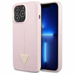 „Guess“ silikono trikampio logotipas – „iPhone 13 Pro Max“ dėklas (violetinė)
