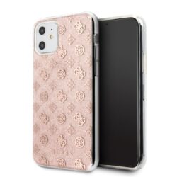 Guess 4G Peony Solid Glitter – dėklas, skirtas iPhone 11 (rožinis)