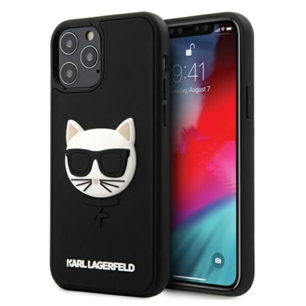 D60DF3D4-3654-EC11-91AD-2CEA7FB072AA.jpg Karl Lagerfeld Choupette Head 3D Rubber – dėklas, skirtas iPhone 12 / iPhone 12 Pro (juodas)