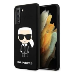 Karl Lagerfeld Fullbody Silicone Iconic – dėklas, skirtas Samsung Galaxy S21+ (juodas)