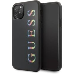„Guess“ dvigubo sluoksnio blizgus dėklas – dėklas, skirtas „iPhone 11 Pro Max“ (juodas / kelių spalvų)