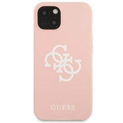 Guess Silicone 4G Big Logo – dėklas, skirtas iPhone 13 (rožinis)