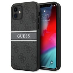 Guess 4G Stripe Collection – dėklas, skirtas iPhone 12 Mini (pilkas)