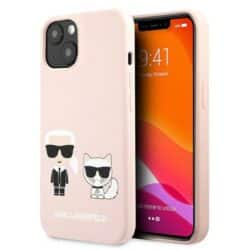 Karl Lagerfeld Slilicone Karl & Choupette – dėklas, skirtas iPhone 13 Mini (rožinis)
