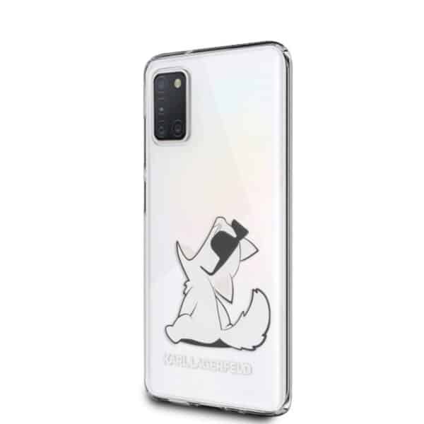 Karl Lagerfeld Choupette linksmi akiniai nuo saulės – dėklas, skirtas Samsung Galaxy A31 (skaidrus)