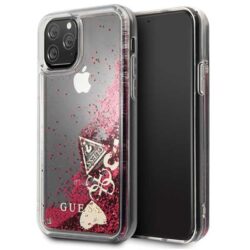 Guess Liquid Glitter Hearts – dėklas, skirtas iPhone 11 Pro (Raspberry)