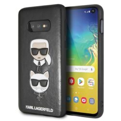 Karl Lagerfeld reljefinis dėklas Karl & Choupette – dėklas, skirtas Samsung Galaxy S10e (juodas)