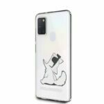 Karl Lagerfeld Choupette linksmi akiniai nuo saulės – dėklas, skirtas Samsung Galaxy M21 (skaidrus)