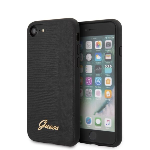 Guess Lizard Case – dėklas iPhone SE 2020 / 8 / 7 (juodas)