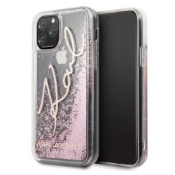 „Karl Lagerfeld Signature Glitter Case“ – „iPhone 11 Pro“ (rožinio aukso spalvos) dėklas