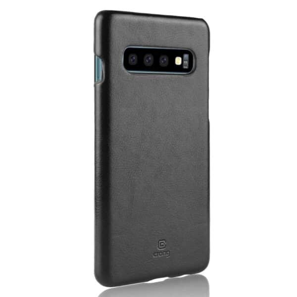 Crong Essential Cover – PU odinis dėklas, skirtas Samsung Galaxy S10 (juodas)