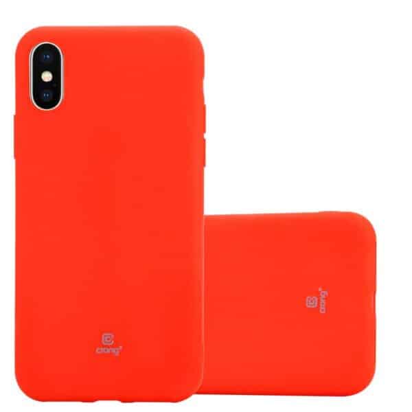 Crong Soft Skin Cover – apsauginis dėklas, skirtas iPhone Xs / X (raudonas)
